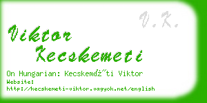 viktor kecskemeti business card